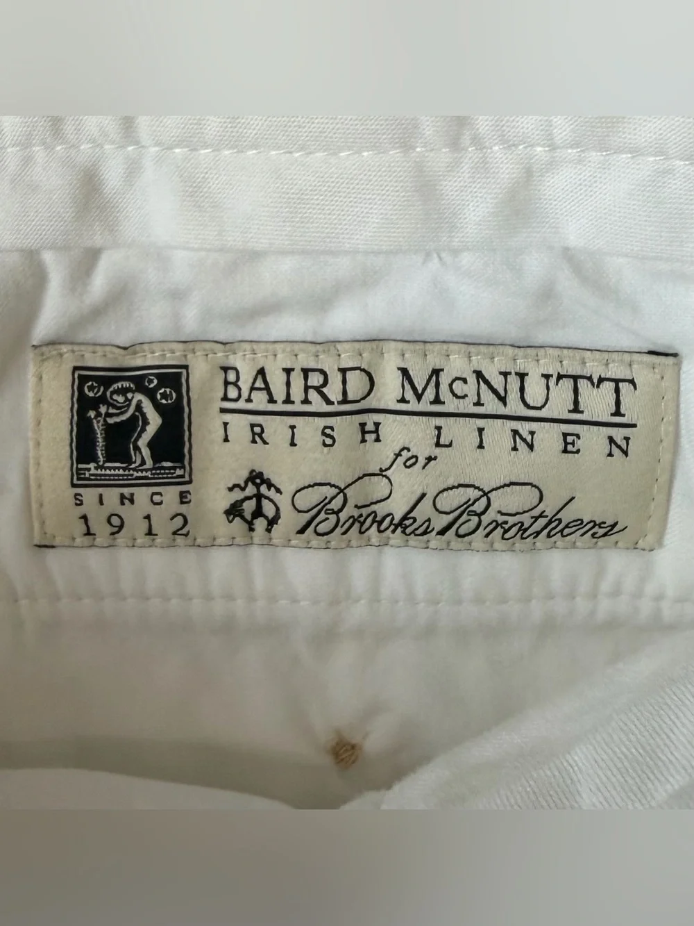 Brooks Brothers Milano Pants Baird Mcnutt Irish Linen Blend White 34x30
